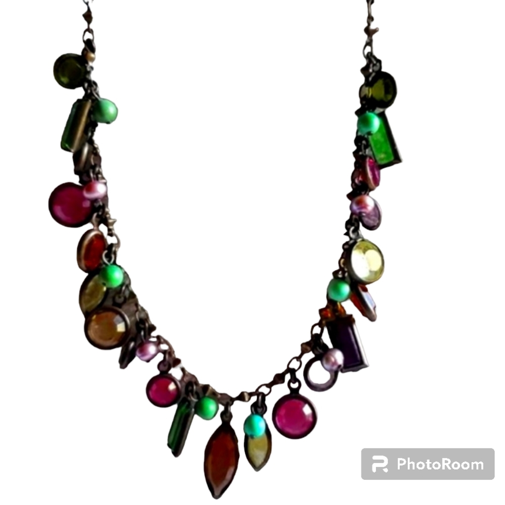 Vintage Liz Paiacios of San Francisco Multi-colored Swarovski Crystal Necklace